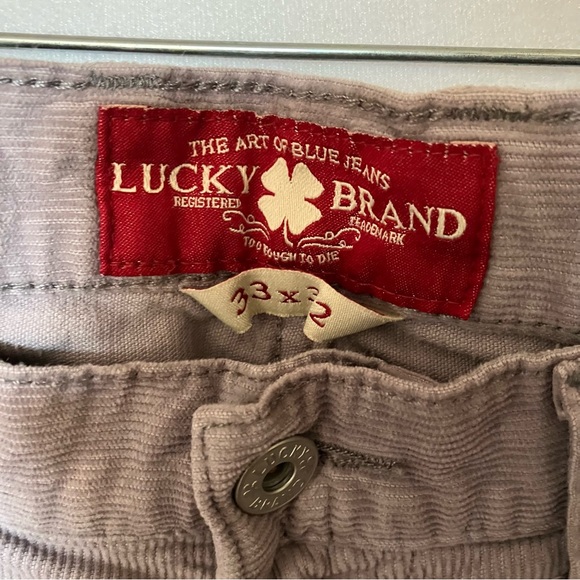 Men’s Lucky Brand 221 Original Straight Gray Corduroy Pants size 33x32 - Picture 2 of 7
